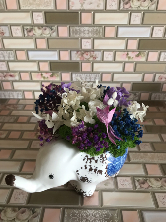Aranjamente in vase ceramice - Aranjament floral cu licheni elefant