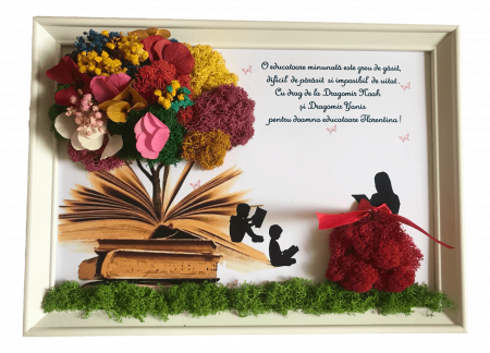 Tablouri Educatoare, Invatatoare, Profesoara - Tablou cu licheni Invatatoare/Educatoare/Profesoara