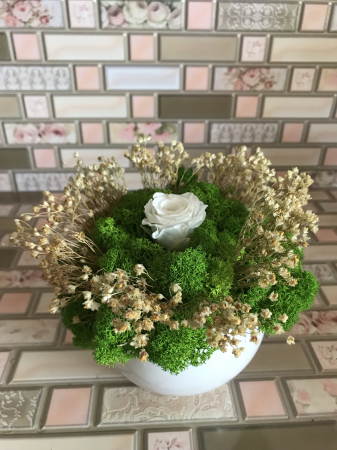 Aranjamente in vase ceramice - Aranjament floral cu licheni