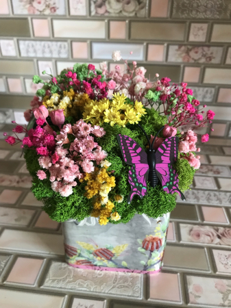 Aranjamente in vase ceramice - Aranjament floral cu licheni