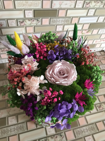 Aranjament cutie licheni - Aranjament floral cu licheni