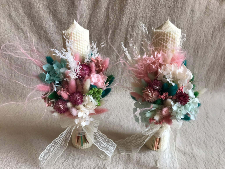 Pachet lumanari fagure pentru nunta, buchet flori mireasa [1]