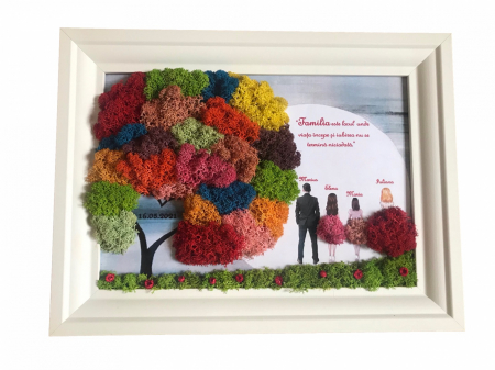 Tablou cu licheni familie - Tablou cu copac ramificat si familie
