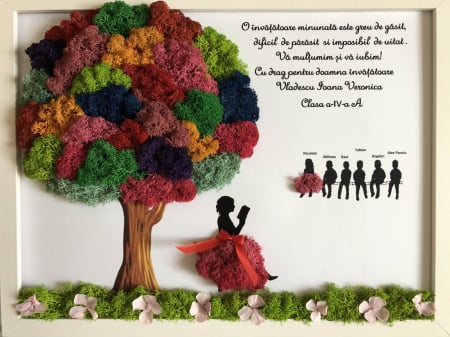 Tablouri Educatoare, Invatatoare, Profesoara - Tablou cu licheni Invatatoare/Educatoare/Profesoara