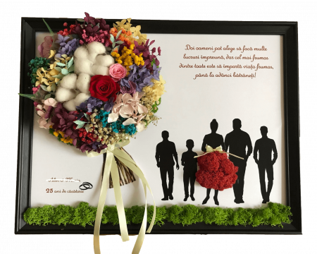 Tablou cu licheni familie - Tablou cu licheni buchet