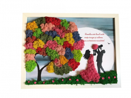 Tablou cu licheni familie - Tablou familie