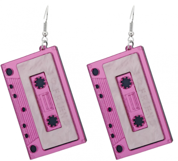 Pink Stereo Tape Earrings [1]