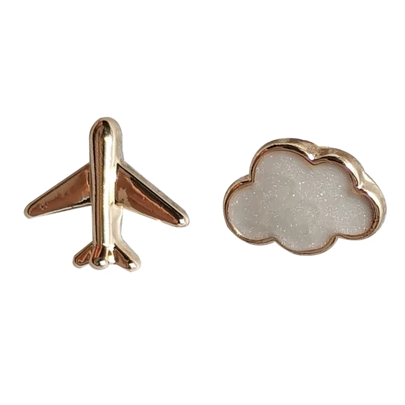 Airplane and Cloud Asymmetric Earrings [1]