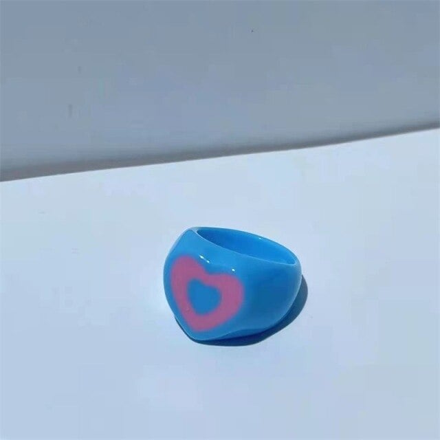 Blue and Pink Heart Ring [1]