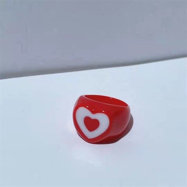 Red and White Heart Ring [1]