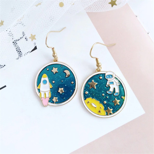 Space Earrings with Needle [1]