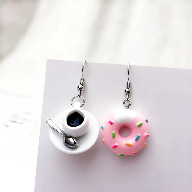 Coffee Cup and Doughnut Earrings [1]