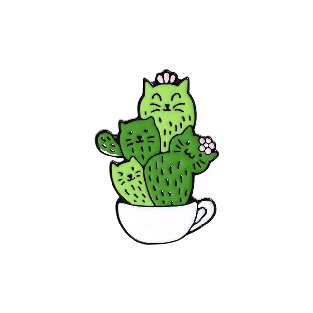Insigna Happy Cactus Cat Family [1]