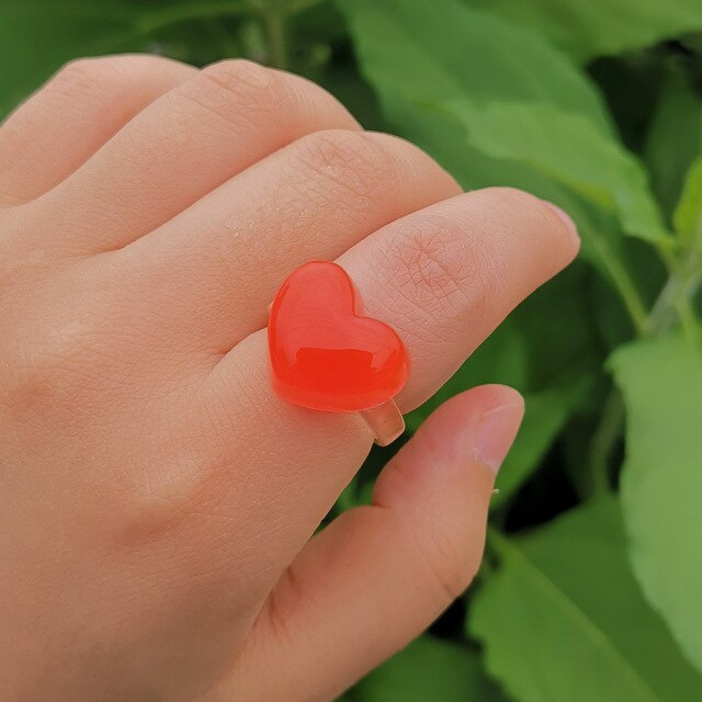 Red Jelly Heart Ring [1]