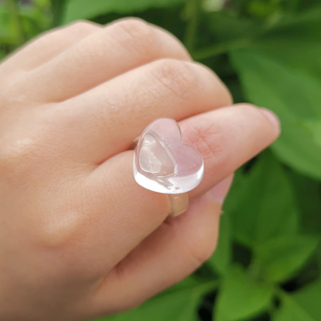 White Jelly Heart Ring [1]