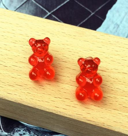 Transparent Orange Gummy Bear Earrings [1]