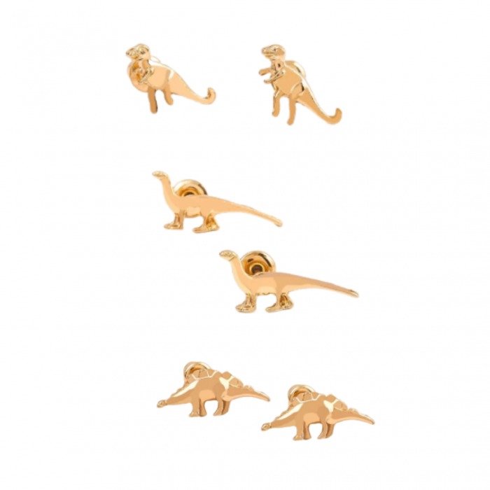 Yellow Dinosaur Earrings [1]