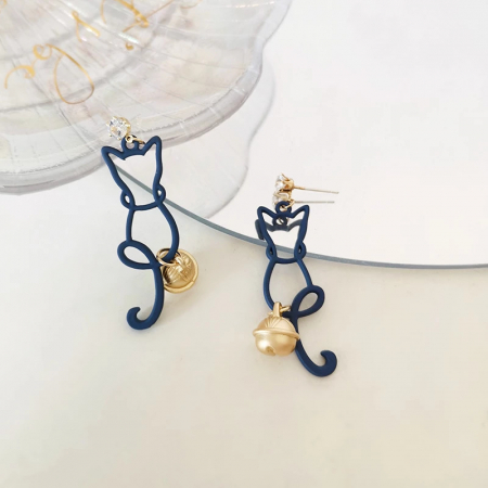 Cat Fashion Bell Earrings [2]