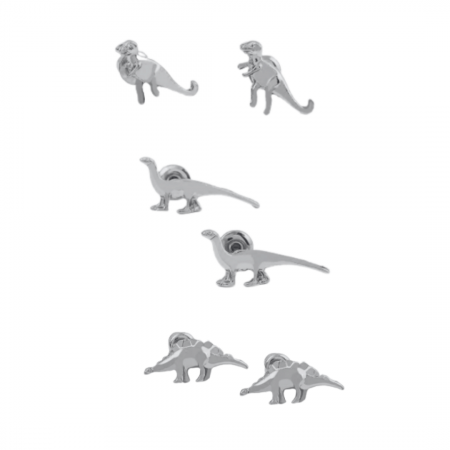 Silver Dinosaur Earrings [0]