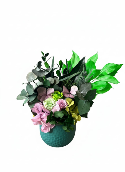 Decoratiune cu flori criogenate si plante naturale stabilizate - FRESH GREEN [3]