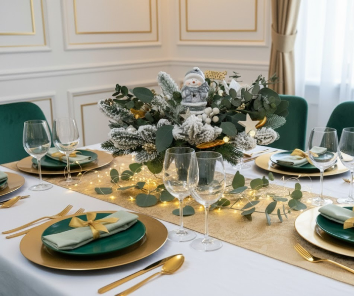 Joyful Christmas Snowman - Decoratiune cu plante naturale stabilizate si accesorii pentru Craciun [3]