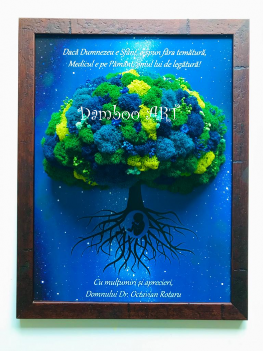 TABLOU PERSONALIZAT CU LICHENI SI FLORI CRIOGENATE - GRATITUDE [3]