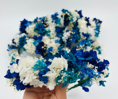 BLUE - CORONITA CU FLORI CRIOGENTATE SI PLANTE STABILIZATE SAU USCATE [1]