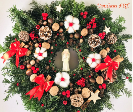 CRACIUN - CORONITA CRACIUN DIN BRAD NATURAL - 50 CM