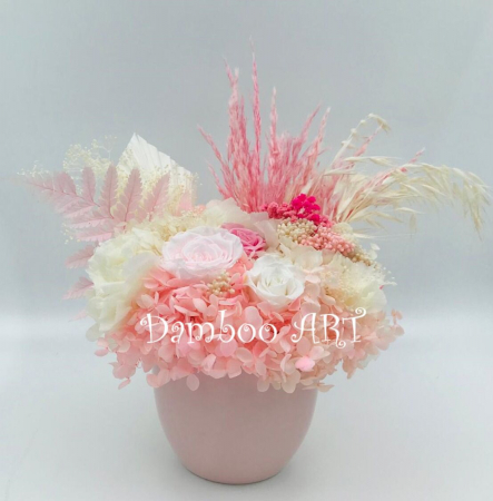 ARANJAMENT CU FLORI CRIOGANTE SI STABILIZATE - WHITE&PINK [1]