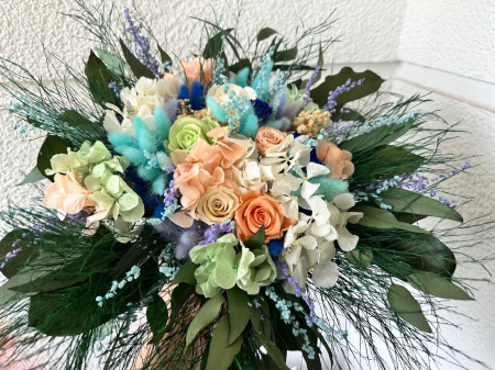 ARANJAMENTE FORALE - DECORATIUNE CU FLORI CRIOGANTE SI STABILIZATE - GREEN & PASTEL