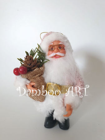 ACCESORII - MOS CRACIUN HAINA ROZ - 17 CM