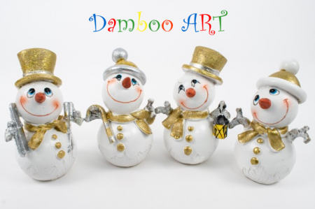 ACCESORII - Oameni de zapada veseli alb/auriu - set 4 buc