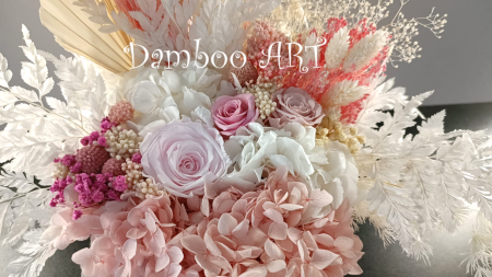 PINK PASTEL - ARANJAMENT CU FLORI CRIOGANTE SI STABILIZATE [2]