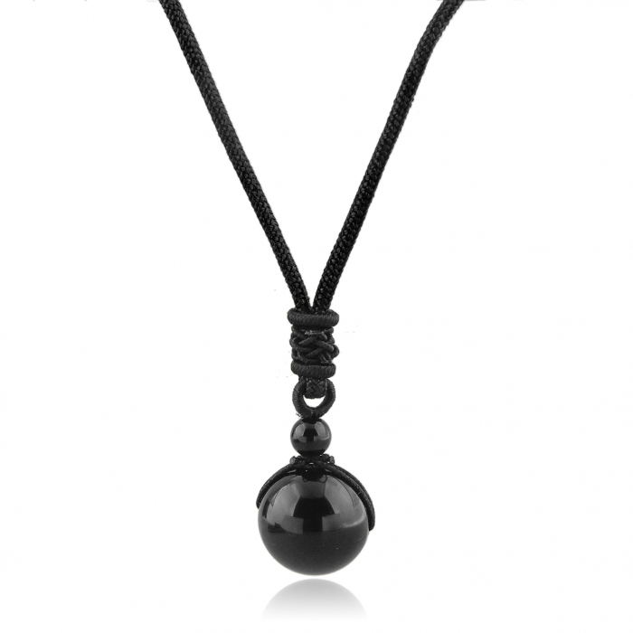 Set Bratara All Black+Colier Obsidian cu pietre semipretioase DRGSB033 - DarGEN [3]