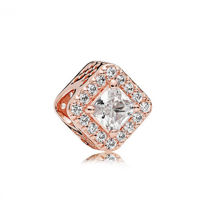 Talisman din argint S925 Rose Gold Square DRGT0101