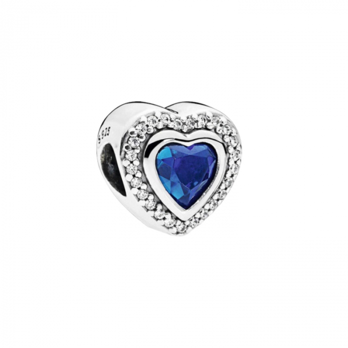 Talisman din argint S925 Sparkling Blue Heart DRGT0004 [3]