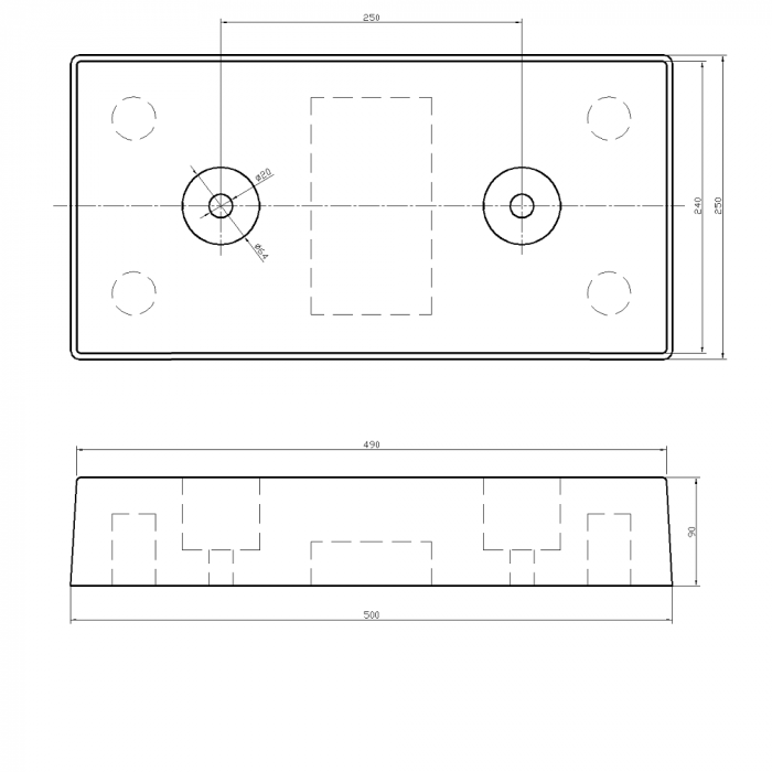 Tampon cauciuc  dim 500x250x90 mm [3]