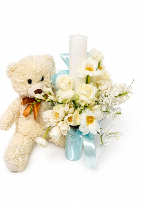 lumanare-botez-iasi-alb-bleu-flori-naturale [2]