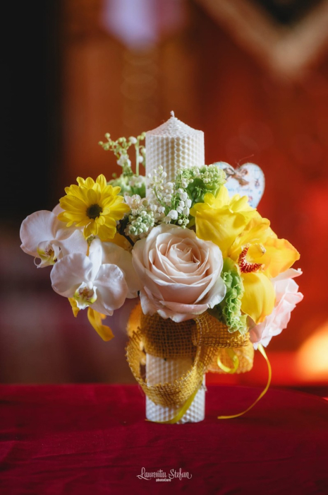 lumanare botez raza de soare iasi flori naturale galbene [2]