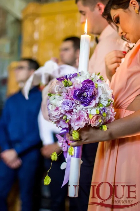 lumanare botez elegance lila glob iasi flori naturale [2]