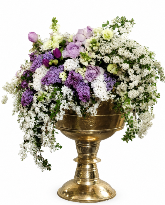 Aranjament cristelniță voalul miresei și liliac Iași [4]
