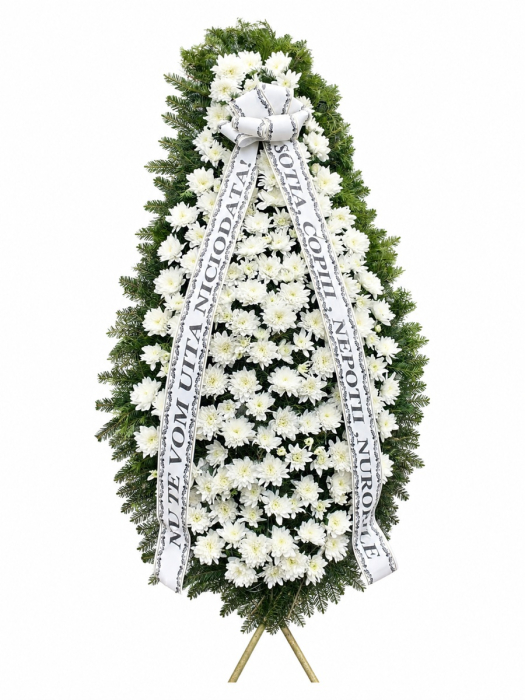 Coroană funerară albă imperială din brad natural – livrare Iași [6]