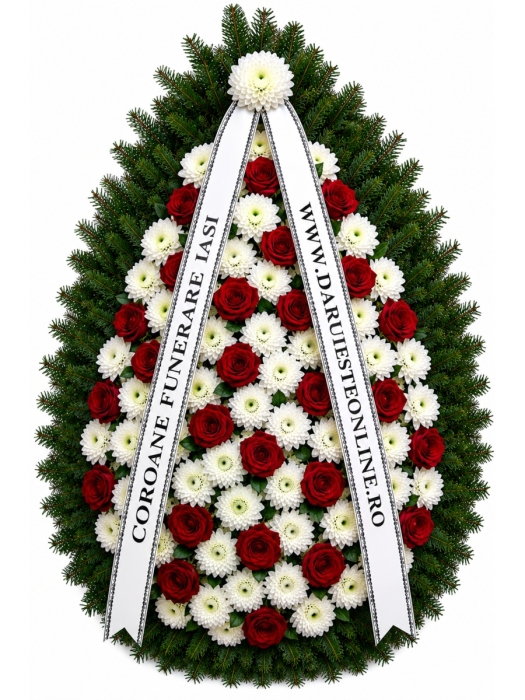 Coroană funerară lacrimă din brad natural – livrare rapidă Iași [2]