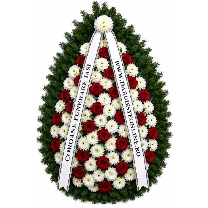 Coroană funerară lacrimă din brad natural – livrare rapidă Iași [6]