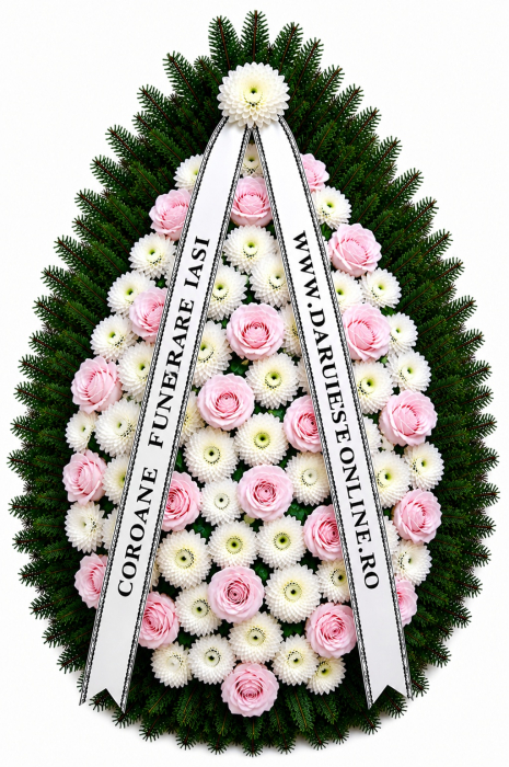 Coroană funerară lacrimă din brad natural – livrare rapidă Iași [3]