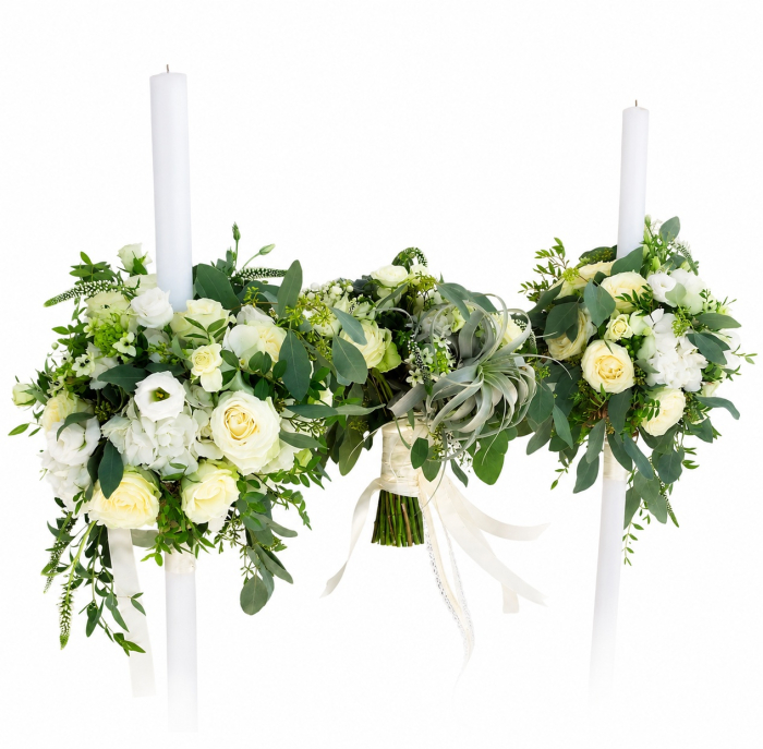 Set Cununie Luxury Air Plant Ivory – Buchet Mireasă și Lumânări Cununie Iași [7]