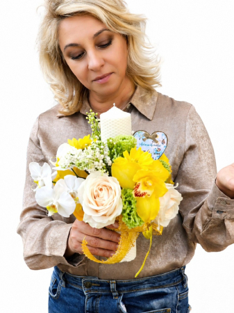 lumanare botez raza de soare iasi flori naturale galbene [3]