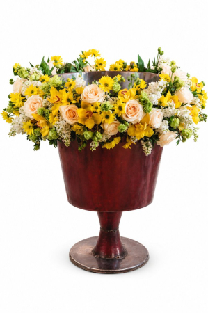 Botez - Decor cristelniță botez „Raze de Soare” Iași flori naturale galbene