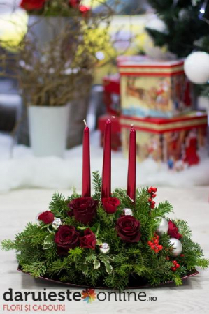 Produse - Aranjament brad si globuri de craciun