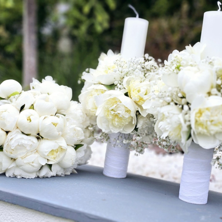 Buchet mireasă bujori albi Iași – design elegant [9]